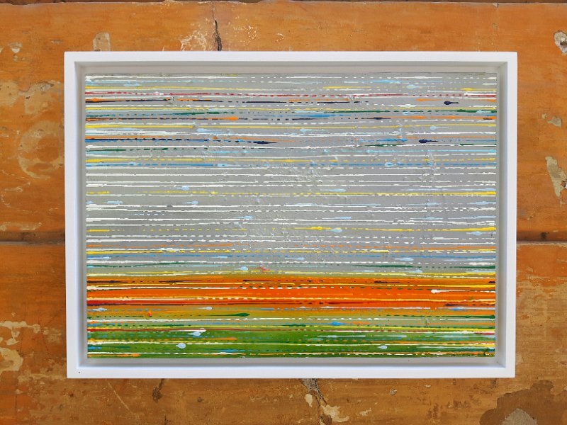 Coloured lines 21 2018  35×50 Acryl-Lack auf LW, SOLD